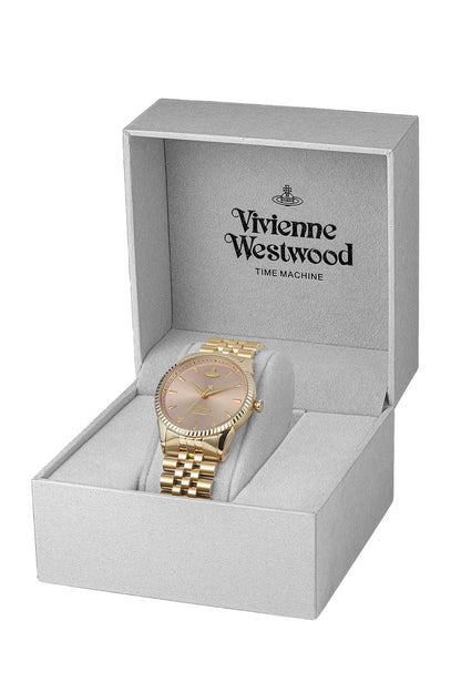 Vivienne Westwood Seymore Pink Dial Gold Strap Watch-PEROZ Accessories