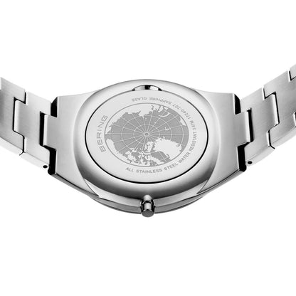 Bering Ultra Slim 40mm Blue Dial Polished Silver Strap Watch-PEROZ Accessories