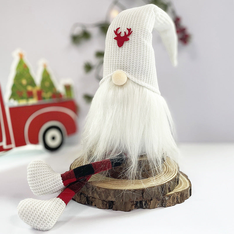 2-Pack Christmas Gnome Decorations - Red &amp; White Long Leg Faceless Santa Elf Plush Ornaments-Occasions > Christmas > Christmas Decorations-PEROZ Accessories