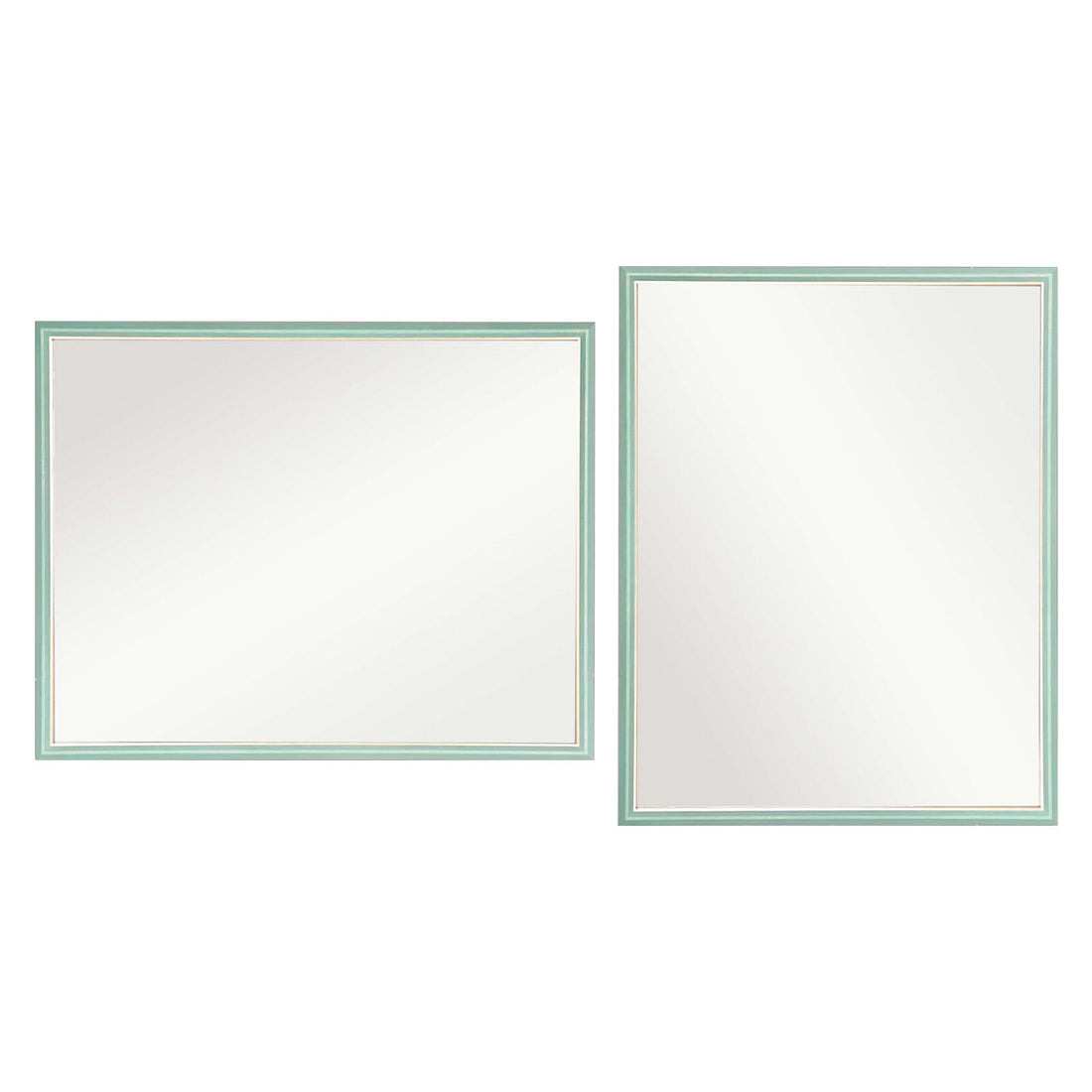 2 Set Wall Mirror Rectangular Frame Bathroom 70x90cm Turquoise-Home &amp; Garden > Decor > Mirrors-PEROZ Accessories