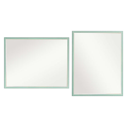 2 Set Wall Mirror Rectangular Frame Bathroom 70x90cm Turquoise-Home &amp; Garden > Decor > Mirrors-PEROZ Accessories