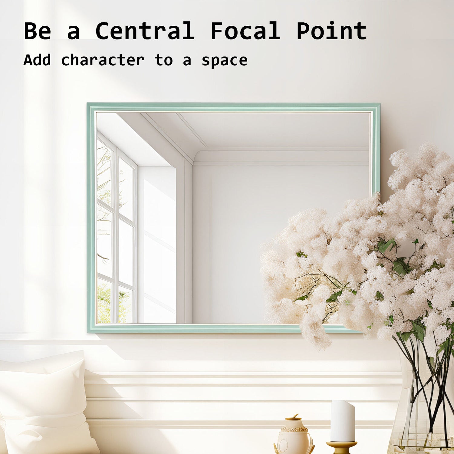 2 Set Wall Mirror Rectangular Frame Bathroom 70x90cm Turquoise-Home &amp; Garden > Decor > Mirrors-PEROZ Accessories