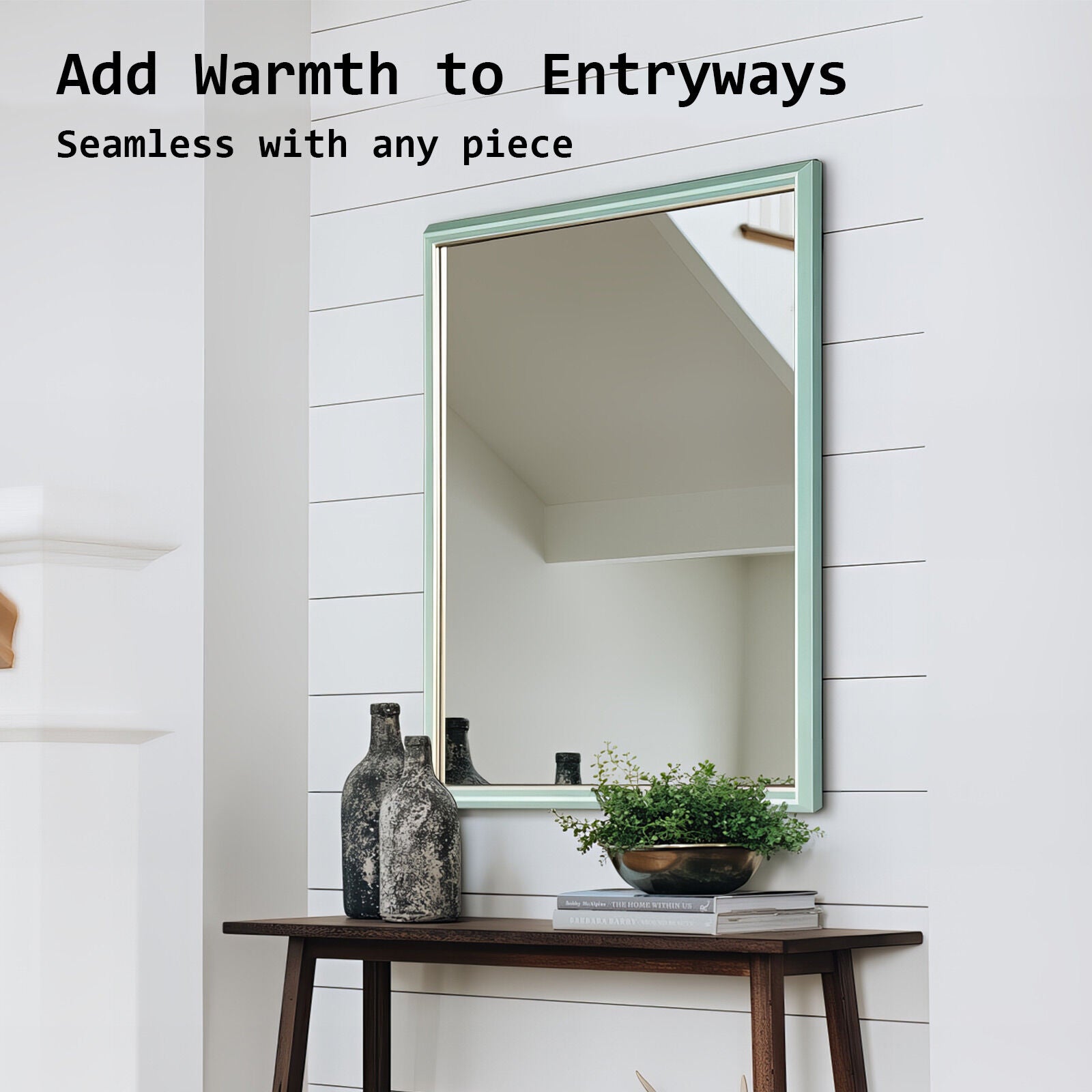 2 Set Wall Mirror Rectangular Frame Bathroom 70x90cm Turquoise-Home &amp; Garden > Decor > Mirrors-PEROZ Accessories