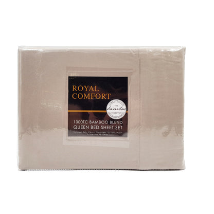 Royal Comfort Bamboo Blended Sheet &amp; Pillowcases Set 1000TC Ultra Soft Bedding-Bed Linen-PEROZ Accessories