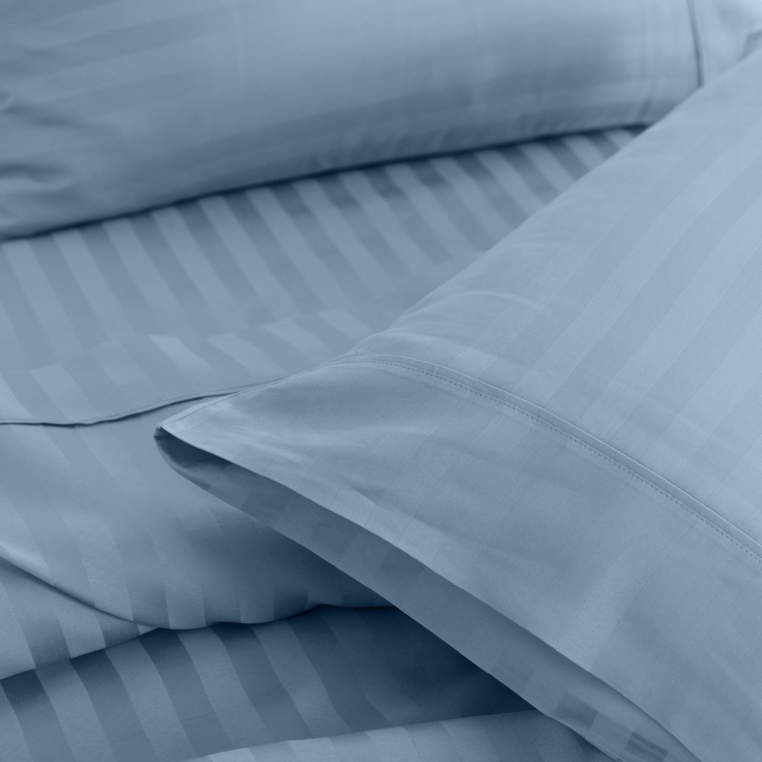 Kensington 1200 Thread Count 100% Cotton Sheet Set Stripe Hotel Grade-Bed Linen-PEROZ Accessories