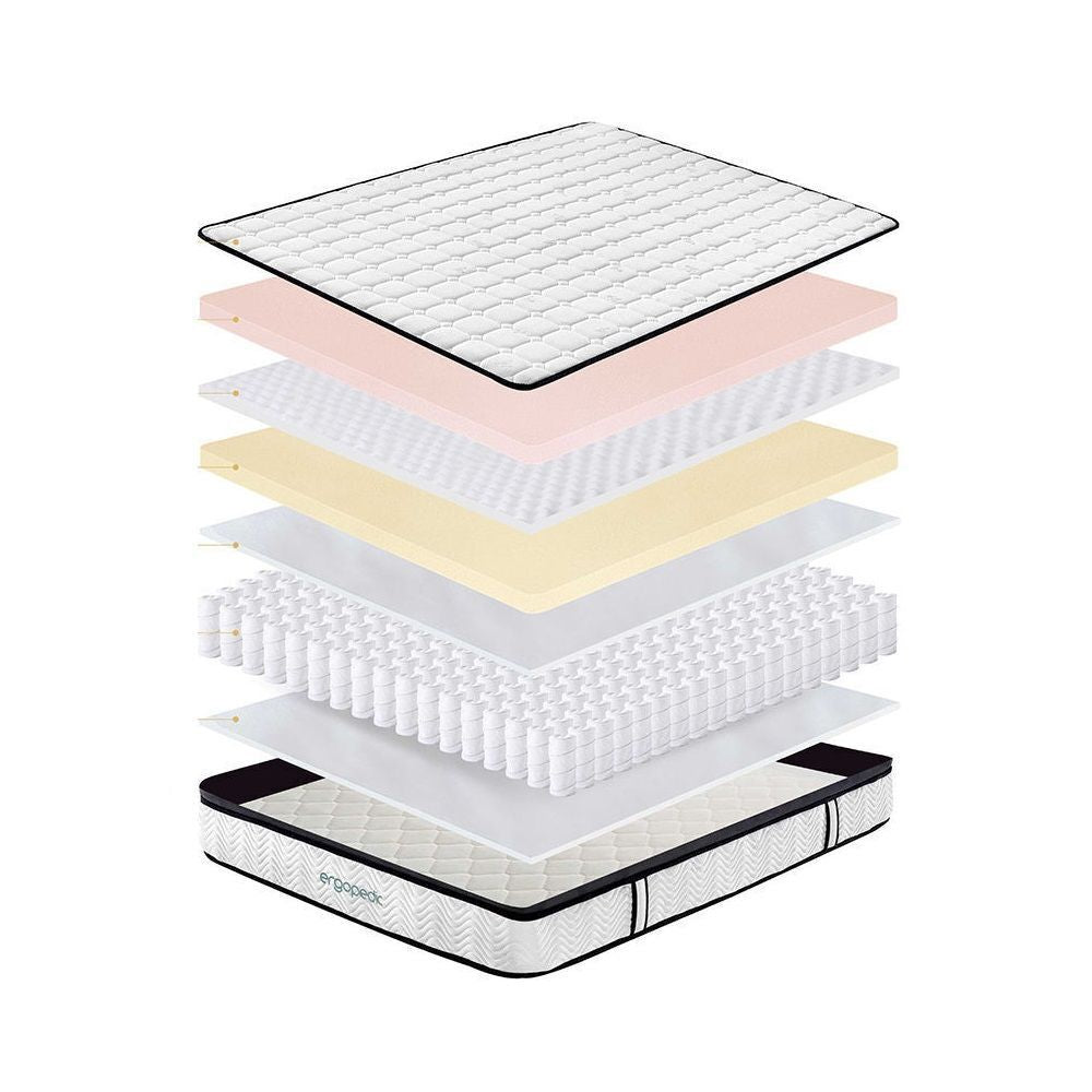 Ergopedic Mattress 5 Zone Latex Pocket Spring Mattress In A Box 30cm-Mattresses &amp; Futons-PEROZ Accessories