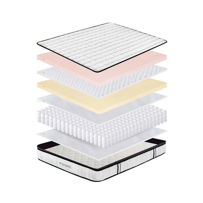 Ergopedic Mattress 5 Zone Latex Pocket Spring Mattress In A Box 30cm-Mattresses &amp; Futons-PEROZ Accessories