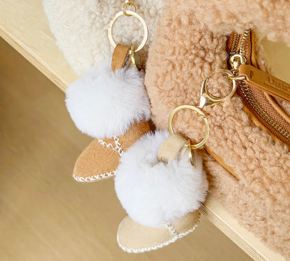 AUSTRALIAN SHEPHERD UGG Boot Fluffy Sheepskin Wool Keyring Boris-keyring-PEROZ Accessories