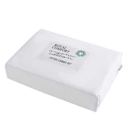 Royal Comfort 100% Organic Cotton Sheet Set 3 Piece Luxury 250 Thread Count-Bed Linen-PEROZ Accessories