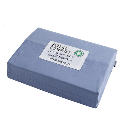 Royal Comfort 100% Organic Cotton Sheet Set 3 Piece Luxury 250 Thread Count-Bed Linen-PEROZ Accessories