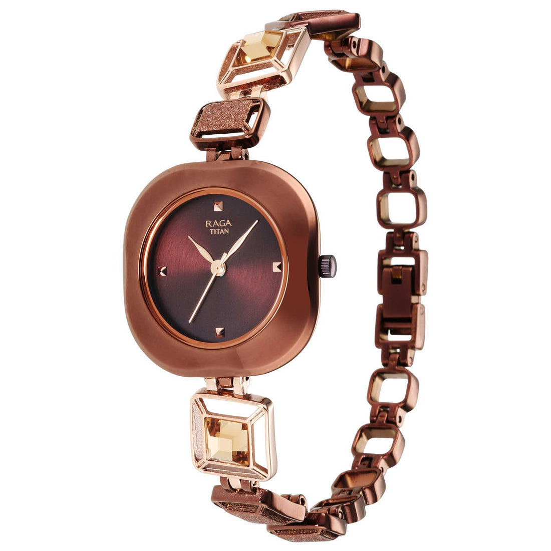 Titan Raga Love All Brown Dial Analogue Metal Strap watch for WoMen-PEROZ Accessories