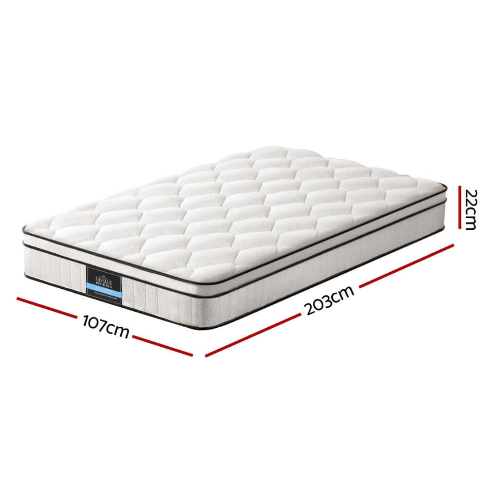 22cm Giselle Mattress KS Size-Furniture > Mattresses > King Single Mattress-PEROZ Accessories