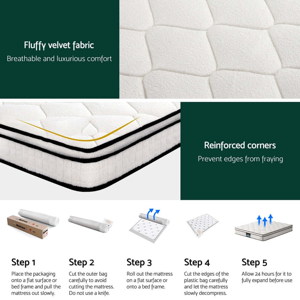 22cm Giselle Mattress Queen Size-Furniture > Mattresses > Queen Mattress-PEROZ Accessories