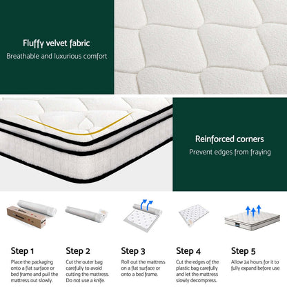 22cm Giselle Mattress Queen Size-Furniture > Mattresses > Queen Mattress-PEROZ Accessories