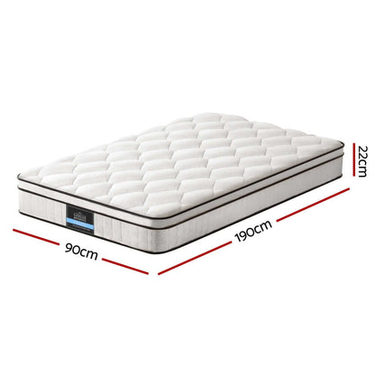 22cm Giselle Mattress Single Size-Furniture > Mattresses > Single Mattress-PEROZ Accessories