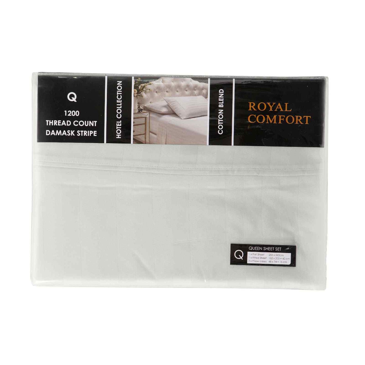 Royal Comfort 1200TC Sheet Set Damask Cotton Blend Ultra Soft Sateen Bedding-Bed Linen-PEROZ Accessories