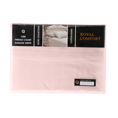 Royal Comfort 1200TC Sheet Set Damask Cotton Blend Ultra Soft Sateen Bedding-Bed Linen-PEROZ Accessories