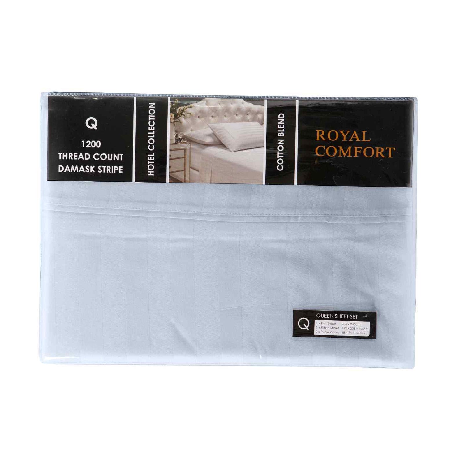 Royal Comfort 1200TC Sheet Set Damask Cotton Blend Ultra Soft Sateen Bedding-Bed Linen-PEROZ Accessories