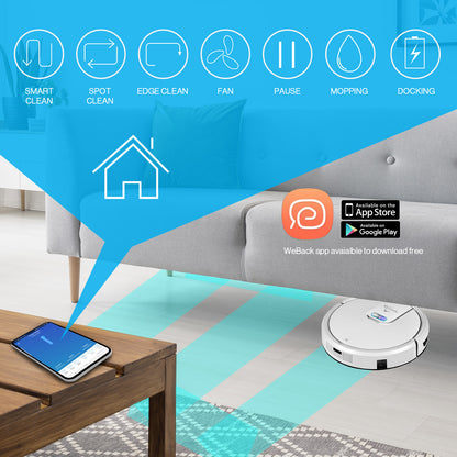MyGenie WI-FI GMAX Robotic Vacuum Cleaner Mop App Control Dry &amp; Wet Auto Robot-Small Home Appliances-PEROZ Accessories