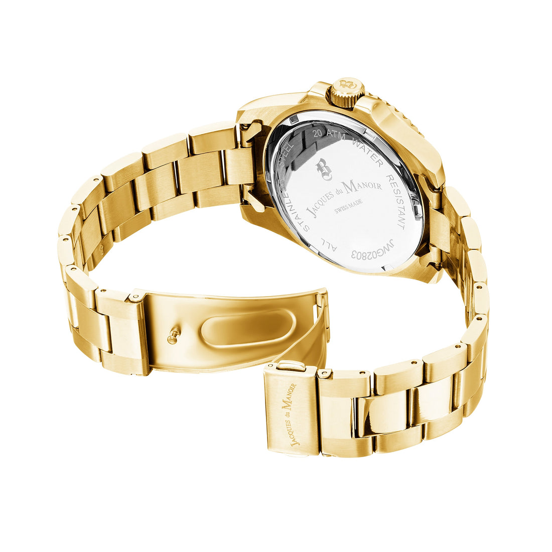 Jacques Du Manoir Swiss-Made Pro Scuba 43mm 200m Water Resistant Gold and Black Watch-PEROZ Accessories