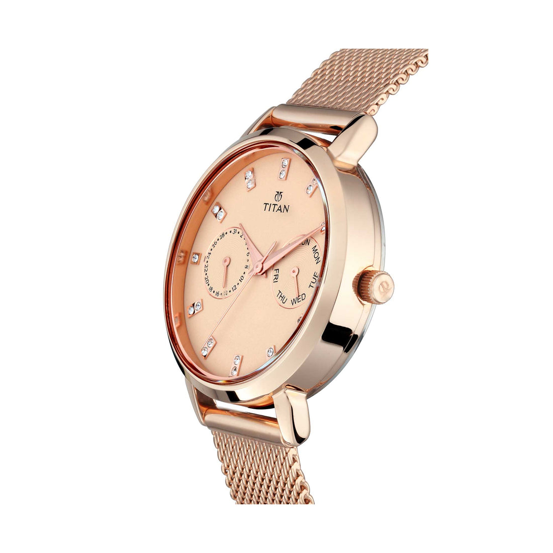 Titan Sparkle Beige Dial Analogue Multi Function Watch for Women-PEROZ Accessories