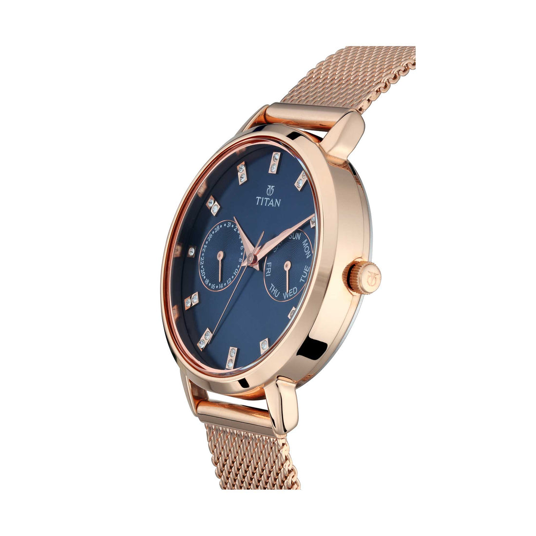 Titan Sparkle Blue Dial Analogue Multi Function Watch for Women-PEROZ Accessories