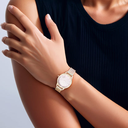 Titan Wander Light Brown Dial Analogue Stainless Steel Strap Watch for Women-PEROZ Accessories