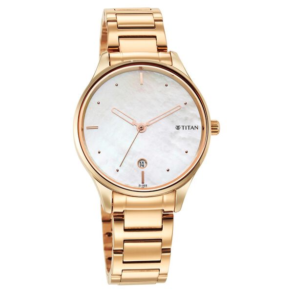 Titan Pastel Dreams White Mother Of Pearl Dial Analogue Metal Strap watch for Women-PEROZ Accessories