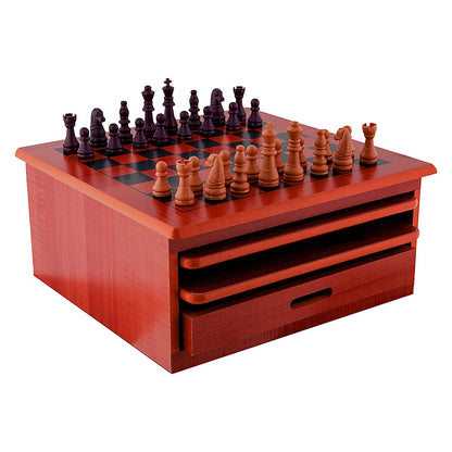 10 in 1 Wooden Chess Board Games Slide Out Checkers House Unit Set-Game Sets &amp; Kits-PEROZ Accessories