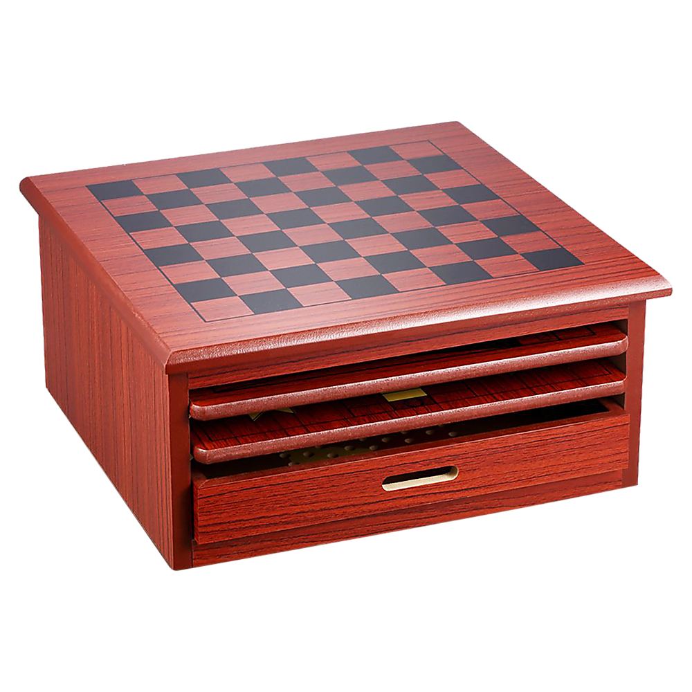 10 in 1 Wooden Chess Board Games Slide Out Checkers House Unit Set-Game Sets &amp; Kits-PEROZ Accessories