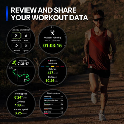 1.43 Inch Amoled Screen Sports Smart Watch Support Bluetooth Call - Blue-Smart Watches-PEROZ Accessories