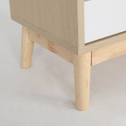 2X Bedside Table Side Storage Cabinet Nightstand Bedroom 2 Drawer ANYA OAK-Furniture > Bedroom > Bedside Tables-PEROZ Accessories