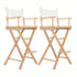 2X Director Movie Folding Tall Chair 76cm Beech WOOD HUMOR-Furniture > Bar Stools & Chairs > Table & Bar Stools-PEROZ Accessories