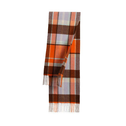 Ugg 100% Wool Scarf Maroon and Light Grey Check-Scarves-PEROZ Accessories