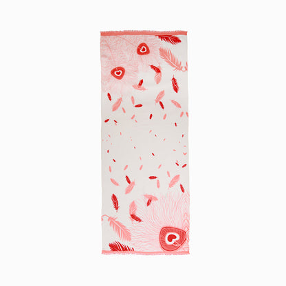 Ugg 100% Australian Merino Wool Scarf Cream and Coral-Scarves-PEROZ Accessories