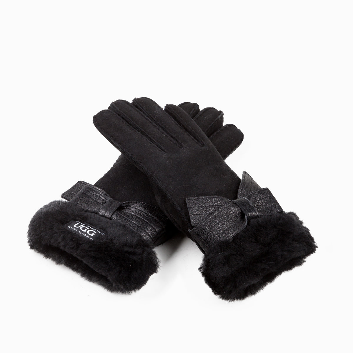 Ugg Sheepskin Ribbon Glove-Gloves-PEROZ Accessories