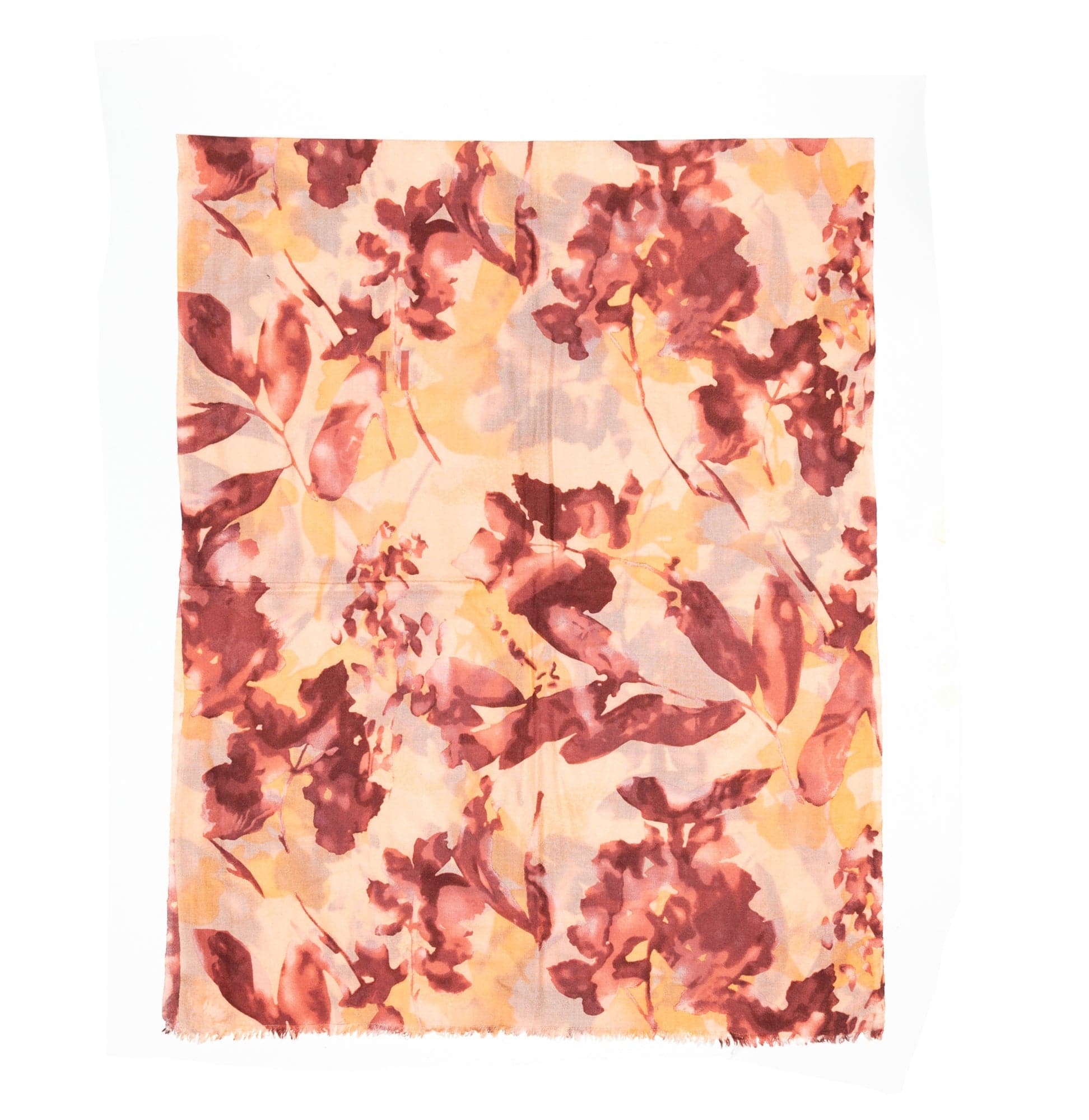 100% Australian Wool Print Scarf Brown-Scarves-PEROZ Accessories