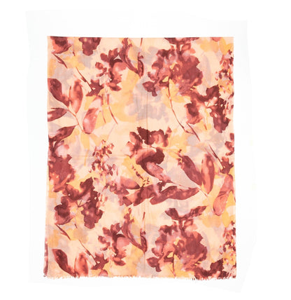 100% Australian Wool Print Scarf Brown-Scarves-PEROZ Accessories