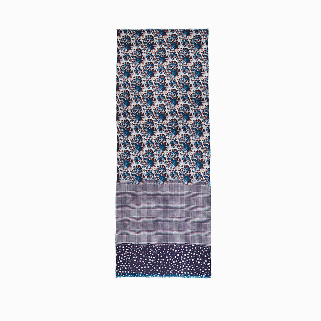 Ugg 100% Australian Merino Wool Scarf Purplish Blue and Check-Scarves-PEROZ Accessories