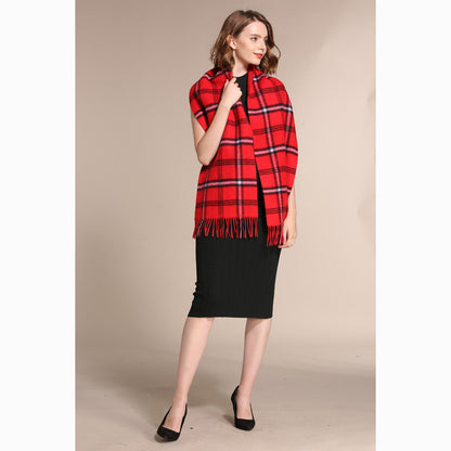Ugg 100% Australian Merino Wool Reversible Scarf Red-Scarves-PEROZ Accessories