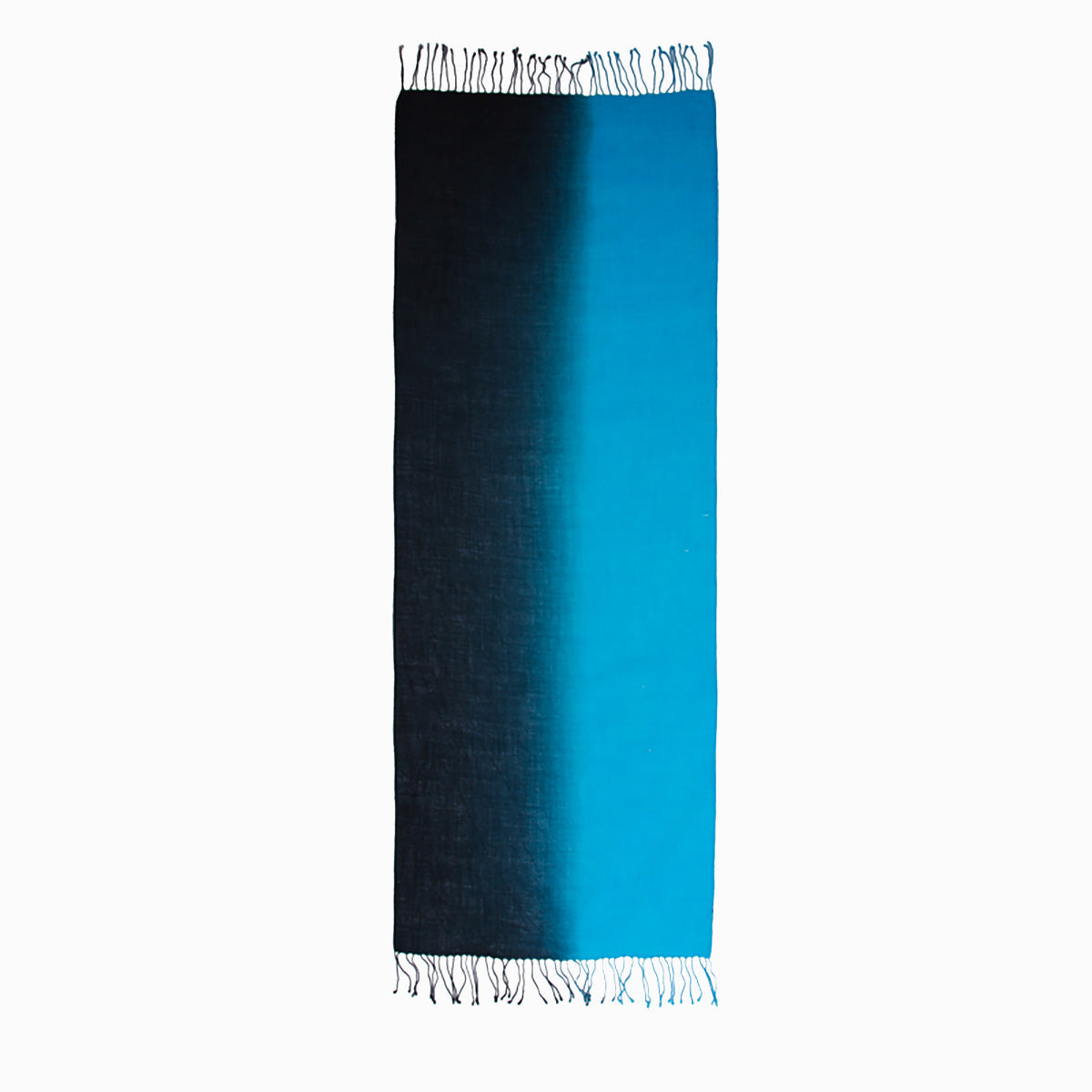 Ugg 100% Merino Wool Tie Dye Scarf Black and Cyan Blue-Scarves-PEROZ Accessories