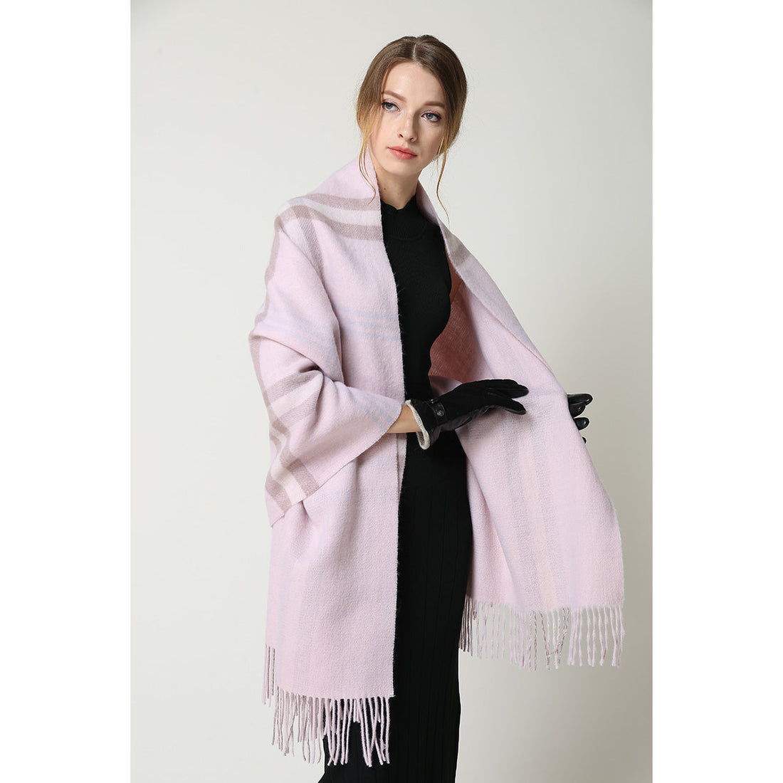 Ugg 100% Australian Merino Wool Reversible Wrap Dust Pink-Wrap-PEROZ Accessories