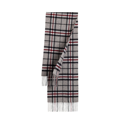 Ugg 100% Wool Scarf Ash Grey and Black Check-Scarves-PEROZ Accessories