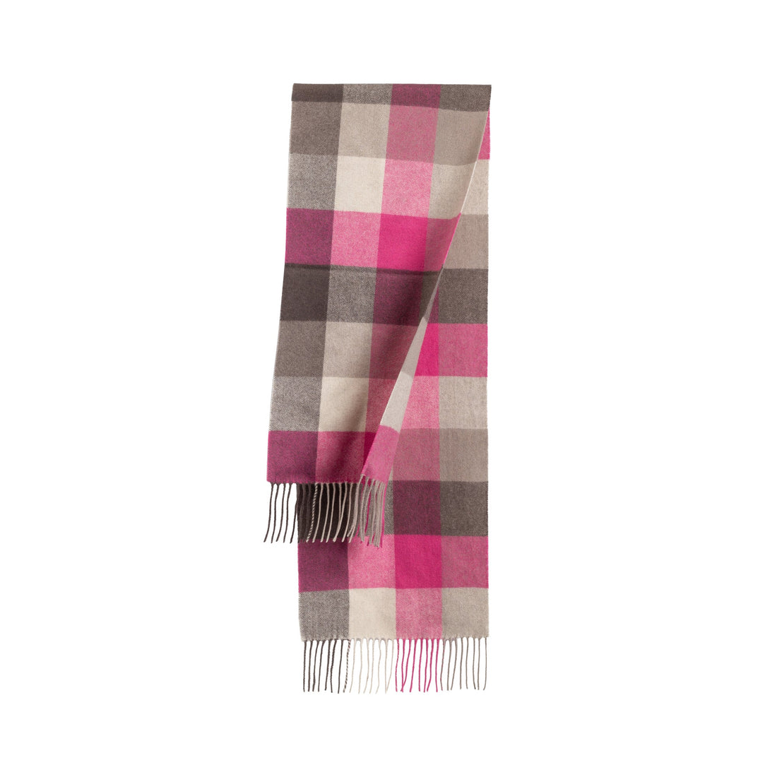 Ugg 100% Wool Scarf Pink and Sand Check-Scarves-PEROZ Accessories