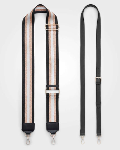 Monica Camera Crossbody Bag + Metallic Stripe Bag Strap-Handbags-PEROZ Accessories
