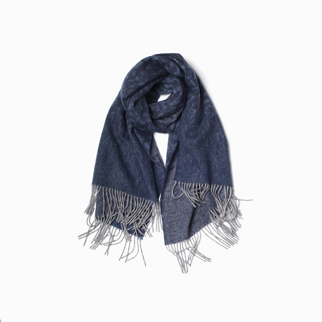 Ugg Cashmere &amp; Wool Wrap Navy and Grey-Wrap-PEROZ Accessories