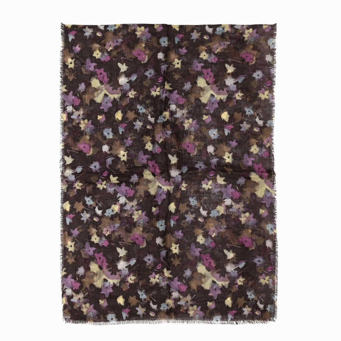 100% Australian Wool Print Scarf Purple-Scarves-PEROZ Accessories