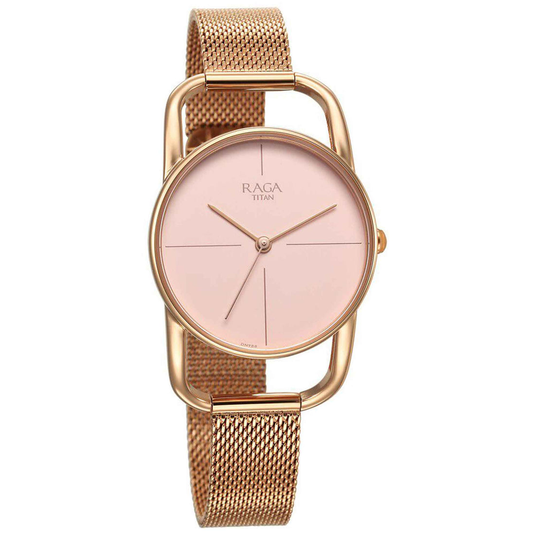 Titan Raga Chic Quartz Analogue Pink Dial Metal Strap Watch for Women-PEROZ Accessories