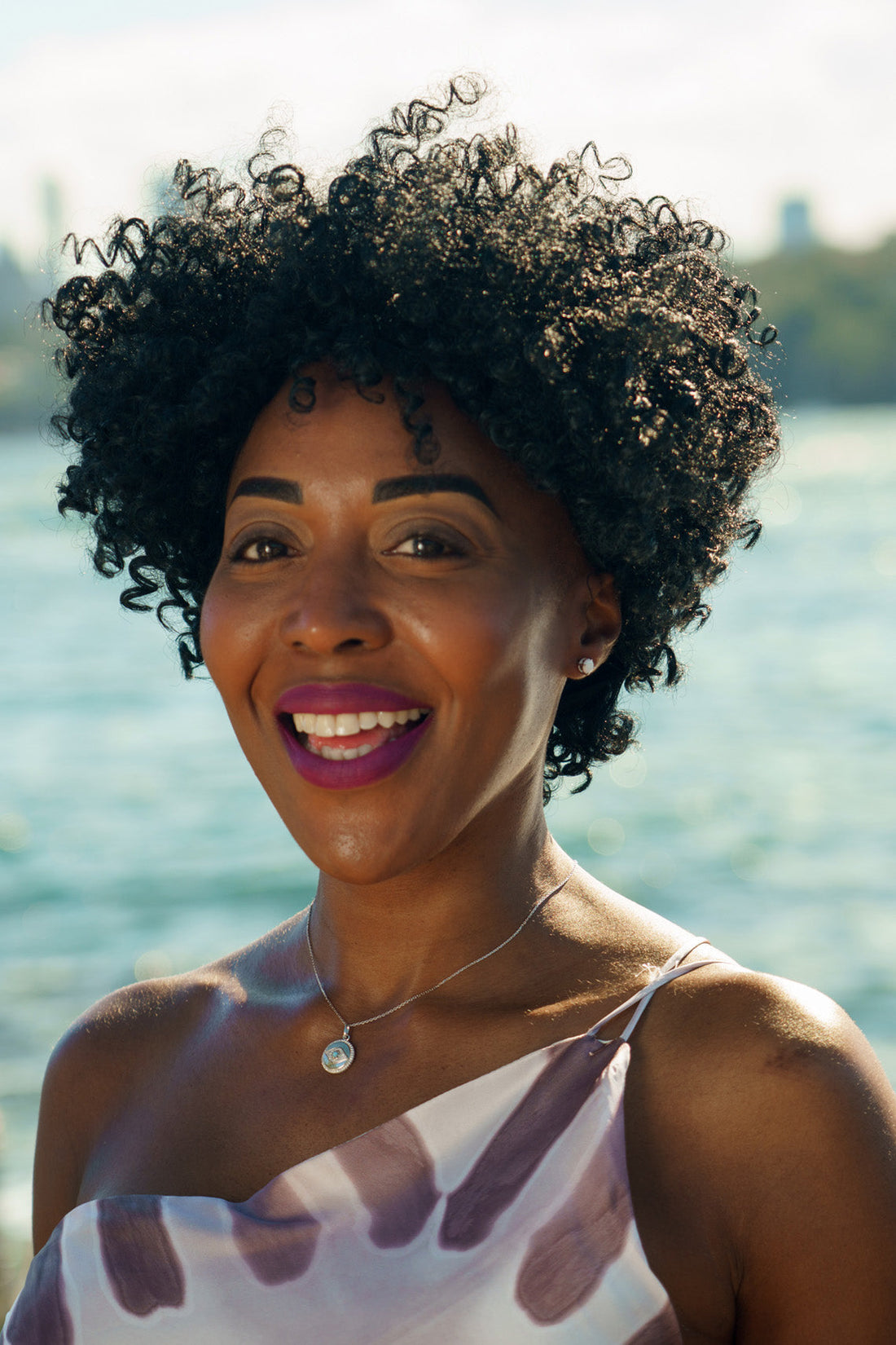 OPAL GLOW BLUE CREATED OPAL EVIL EYE MEDALION SILVER-PEROZ Accessories