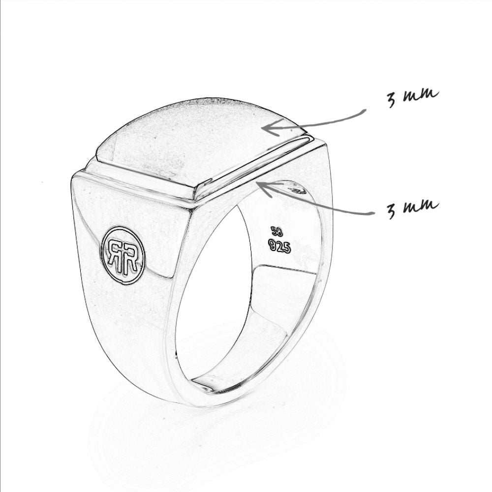 Rebel and Rose Ring Square Onyx Lowneck-PEROZ Accessories